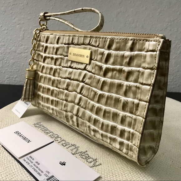 Brahmin LATTE LaScala Millie Wristlet Clutch Bag